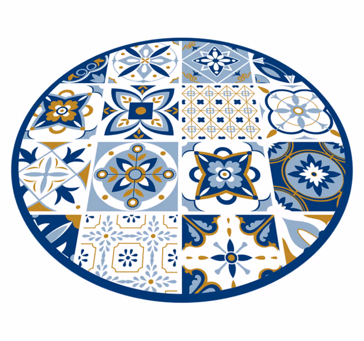Cirkulärt kakelmönster Vinylmatta kakeleffekt - Tenstickers