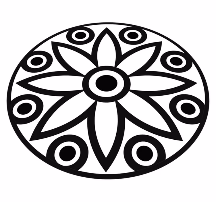 Cirkulär mandala design Vinylmatta geometrisk - Tenstickers