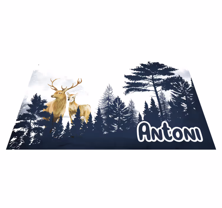 Skog fauna siluett Vinylmatta namn - Tenstickers