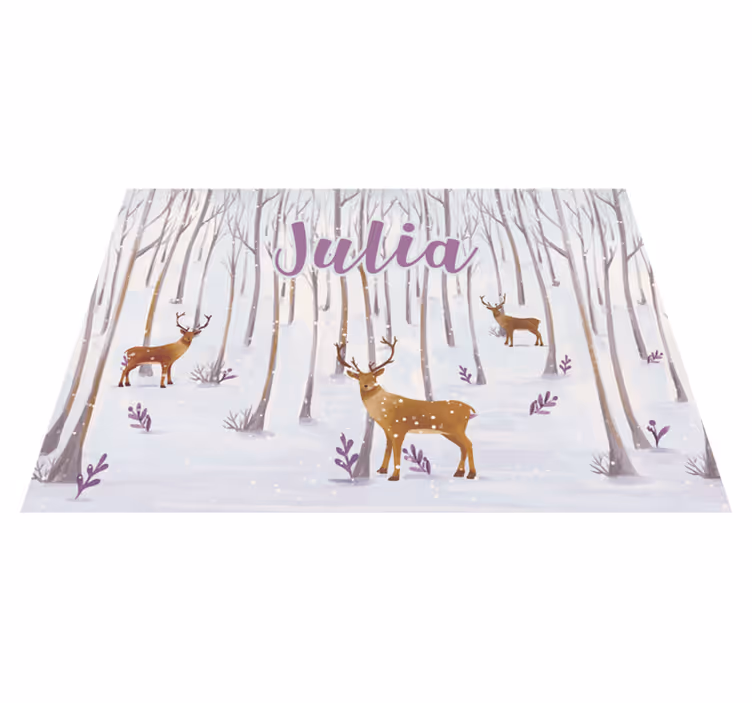Vinter skogslandskap Vinylmatta namn - Tenstickers