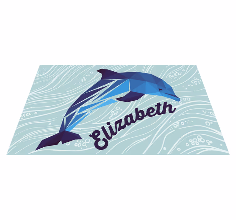 Personlig delfin Vinylmatta namn - Tenstickers