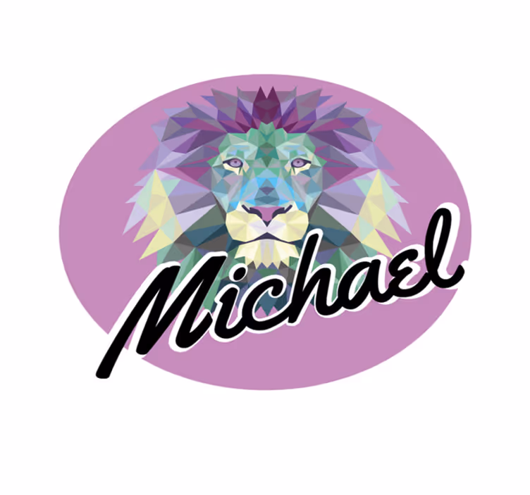 Anpassningsbart lejon Vinylmatta namn - Tenstickers