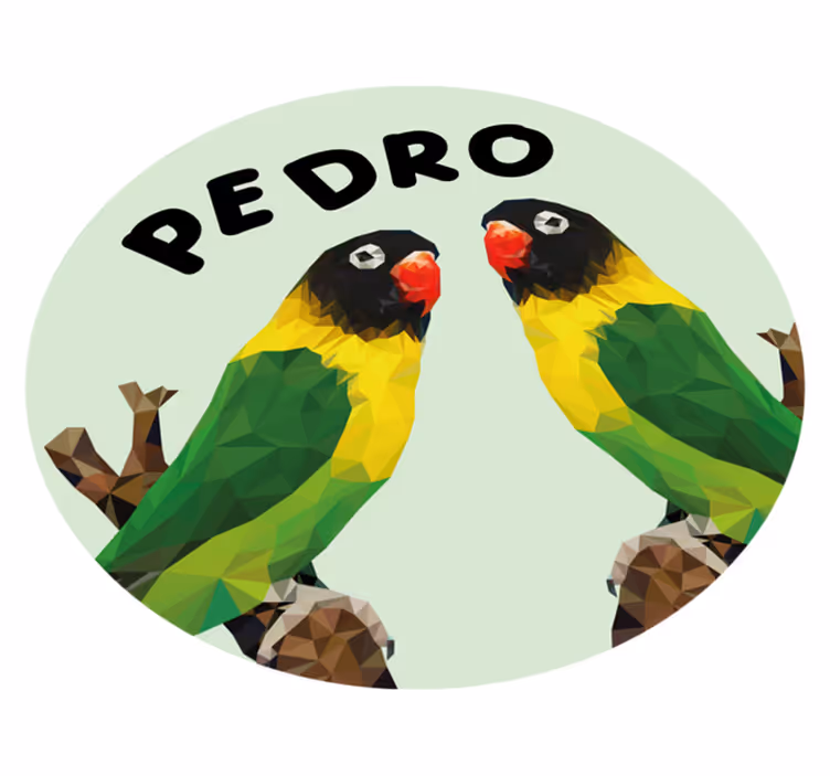 Anpassningsbara lovebirds Vinylmatta namn - Tenstickers