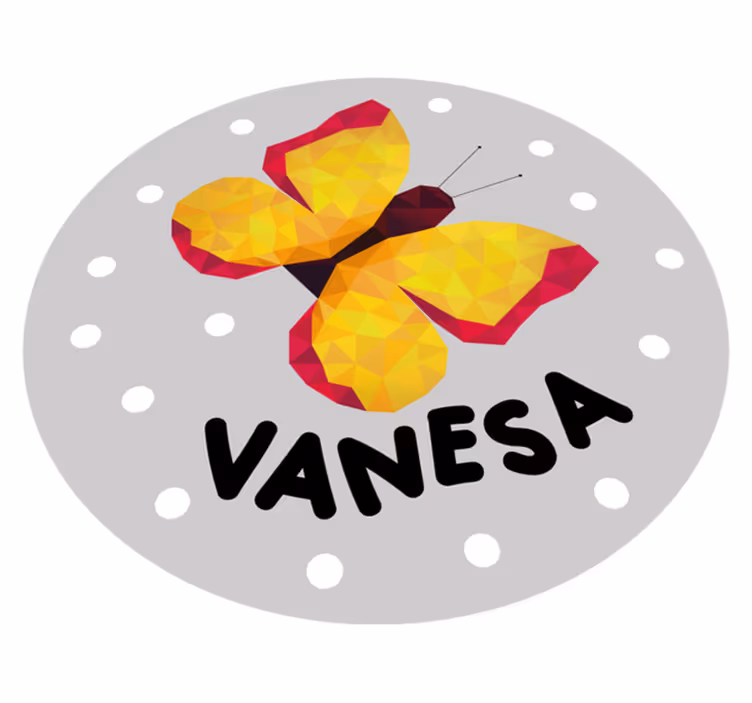 Personlig fjäril Vinylmatta namn - Tenstickers