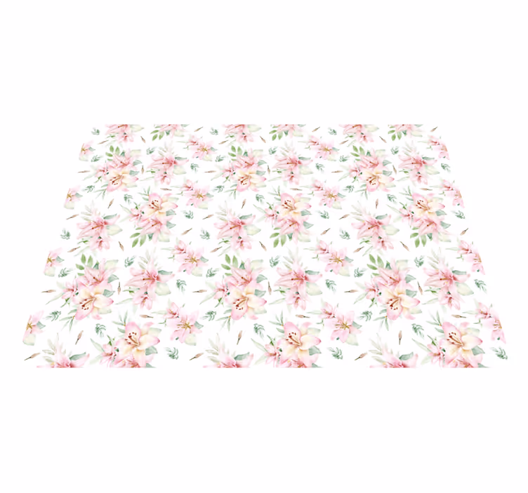 Blommig blommig elegans Vinylmatta blommor och växter - Tenstickers