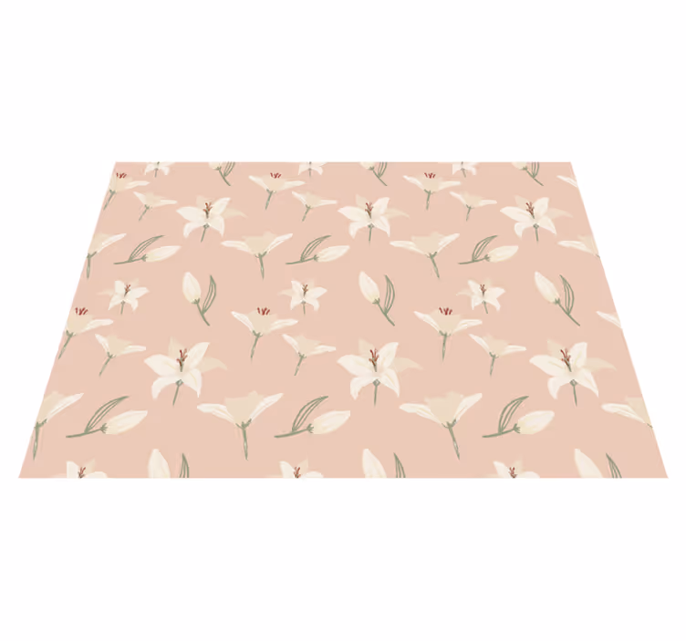 Blommig pastell elegans Vinylmatta blommor och växter - Tenstickers