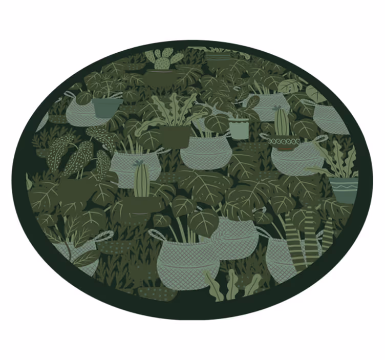 Mörk mossblommig vinylgolvmatta - Tenstickers