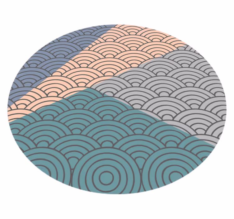Bågade vågmönster Vinylmatta geometrisk - Tenstickers