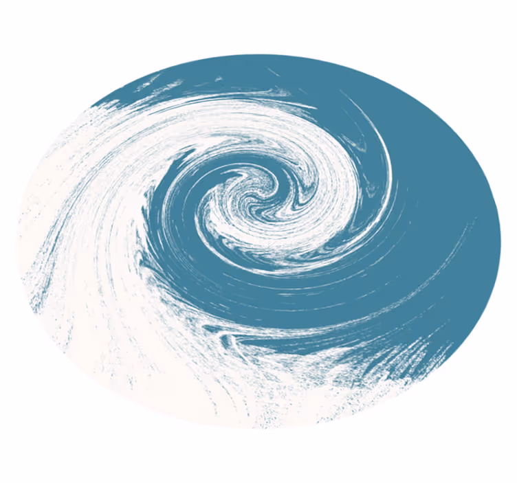 Swirling blue abstract vinylmatta cirkulär - Tenstickers