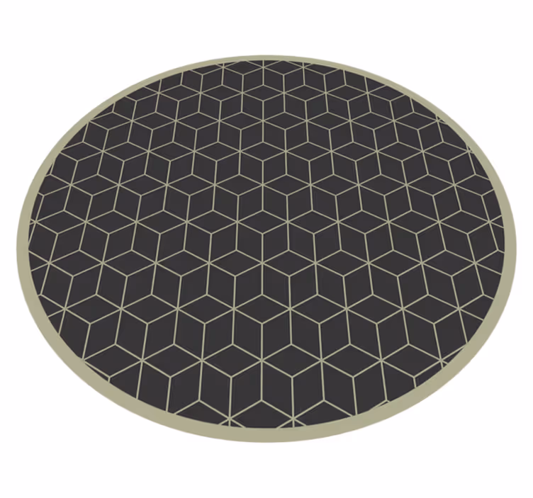 Geometriskt mönstrad cirkulär accent vinylmatta - Tenstickers