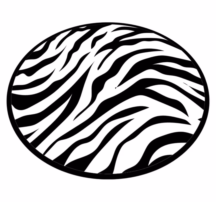 Zebra stripe circular design vinylmatta djurtryck - Tenstickers