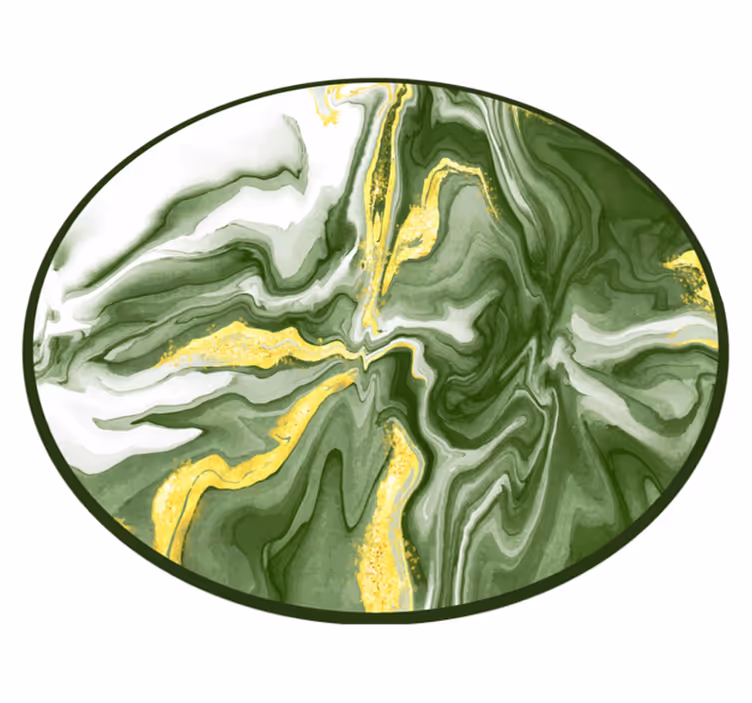Abstrakt grön konstdesign modern matta - Tenstickers