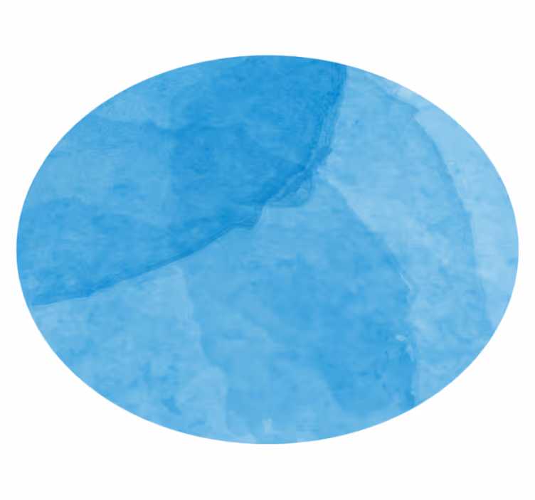 Abstrakt blå cirkulär design Vinylmatta minimalistisk - Tenstickers