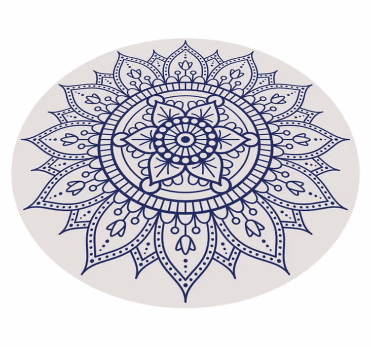 Cirkulär mandala golvdekoration vinylmatta vardagsrum - Tenstickers