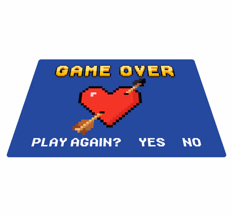 Pixelerat hjärta Game Over vinylmattor - Tenstickers