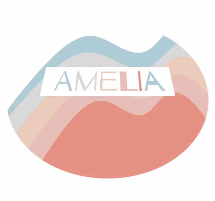 Anpassad randig namn design vinylmatta namn - Tenstickers