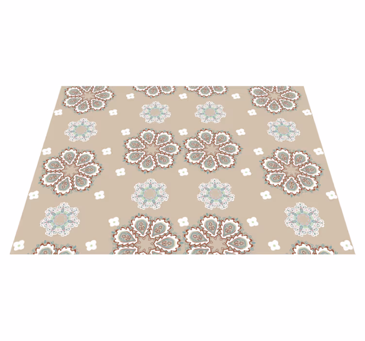 Mosaic Floral Elegant Pattern vinylmatta blommor och växter - Tenstickers