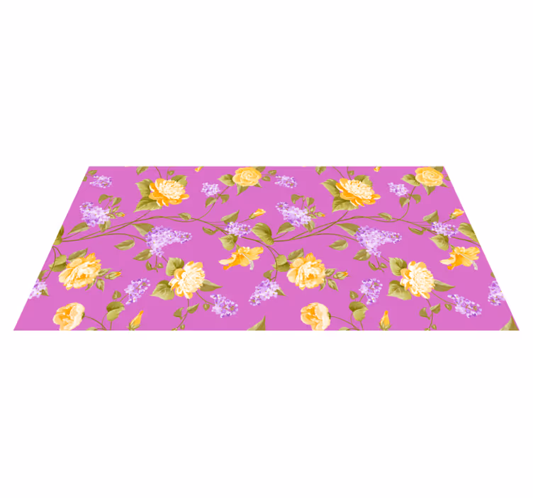 Blommönster Vinylmatta blommor och växter - Tenstickers