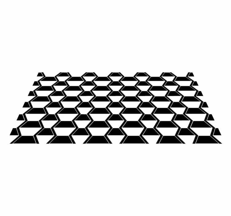Geometriskt svartvitt mönster Vinylmatta geometrisk - Tenstickers
