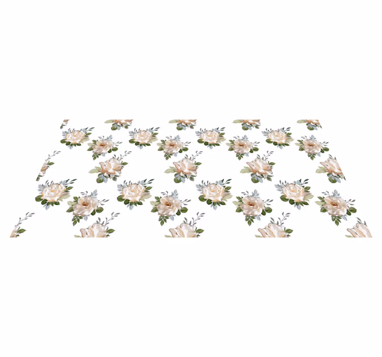 Blommig elegans under fötterna Vinylmatta blommor och växter - Tenstickers