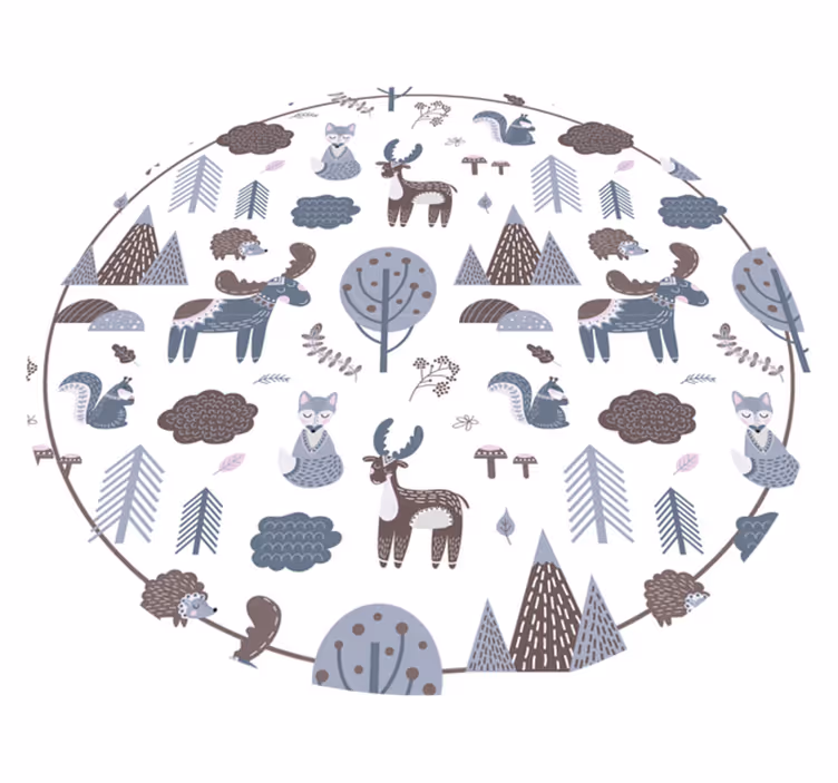 Nordic animals vinylgolvmatta - Tenstickers