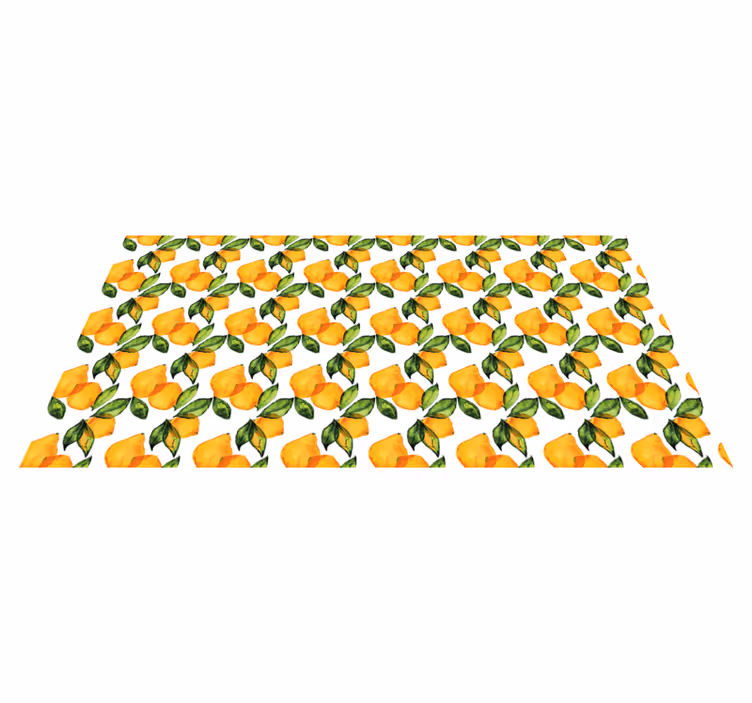 Blommatta i citron i medelhavsstil - Tenstickers