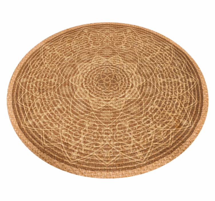 Elegant brunt mönster Vinylmatta Mandala - Tenstickers