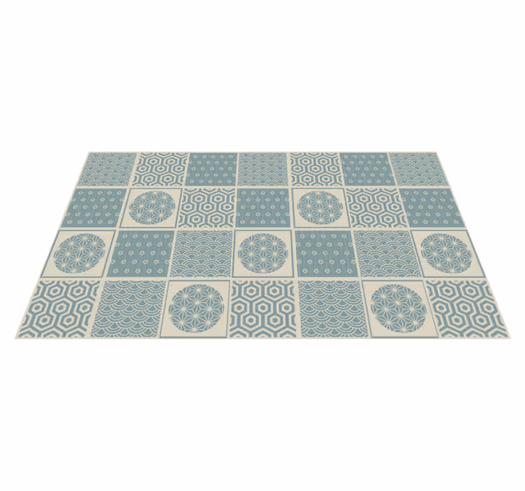 Geometriska mönstrade block Vinylmatta kakeleffekt - Tenstickers