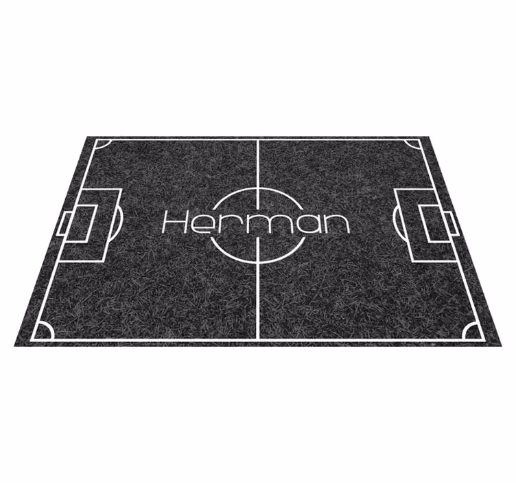Fotbollsplan med namn Vinylmatta spel - Tenstickers