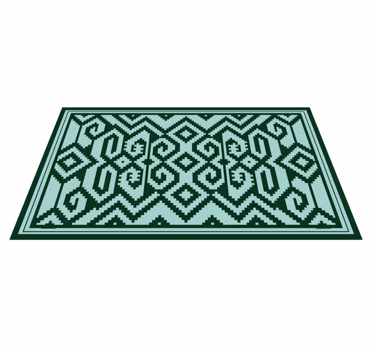 Gröna geometriska mönster Vinylmatta Scandinaviska - Tenstickers