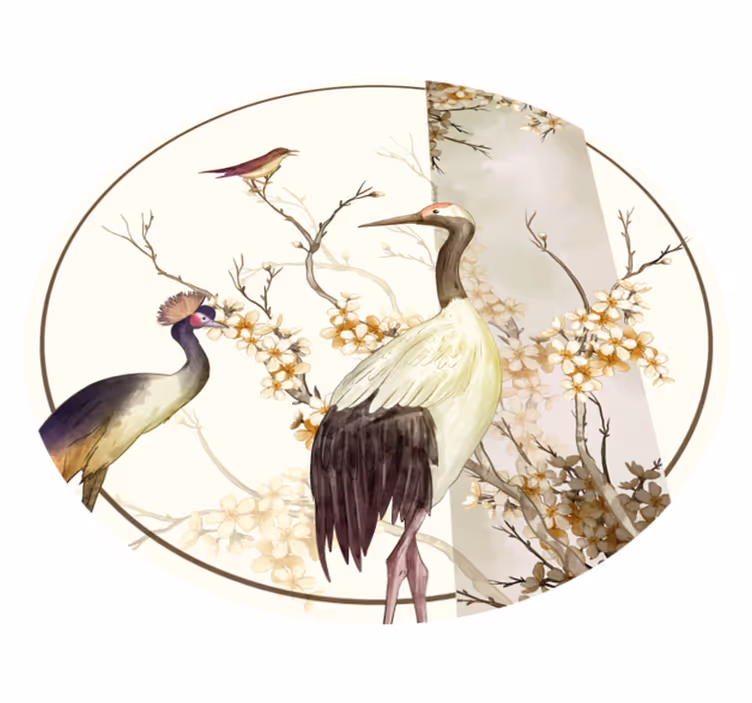 Kvistar och fåglar chinoiserie djurmatta - Tenstickers