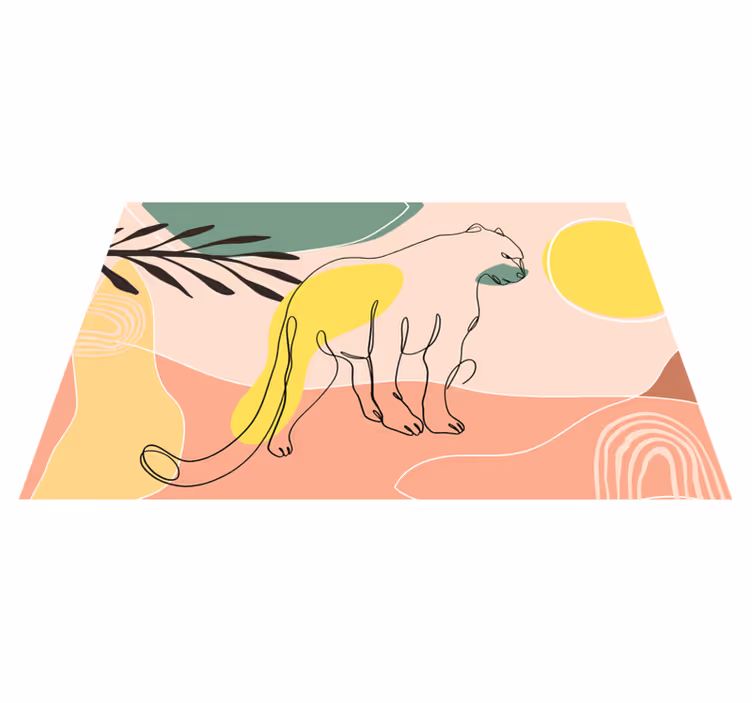 Handritad panter djur matta - Tenstickers