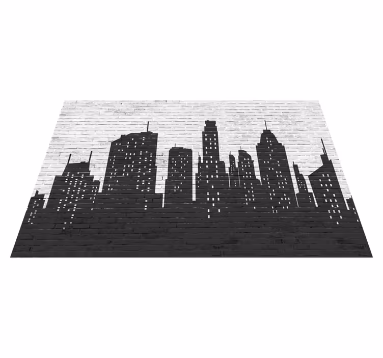 Brickwall skyline stengolv - Tenstickers