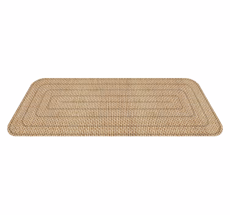 Jute textur rektangel hall matta - Tenstickers