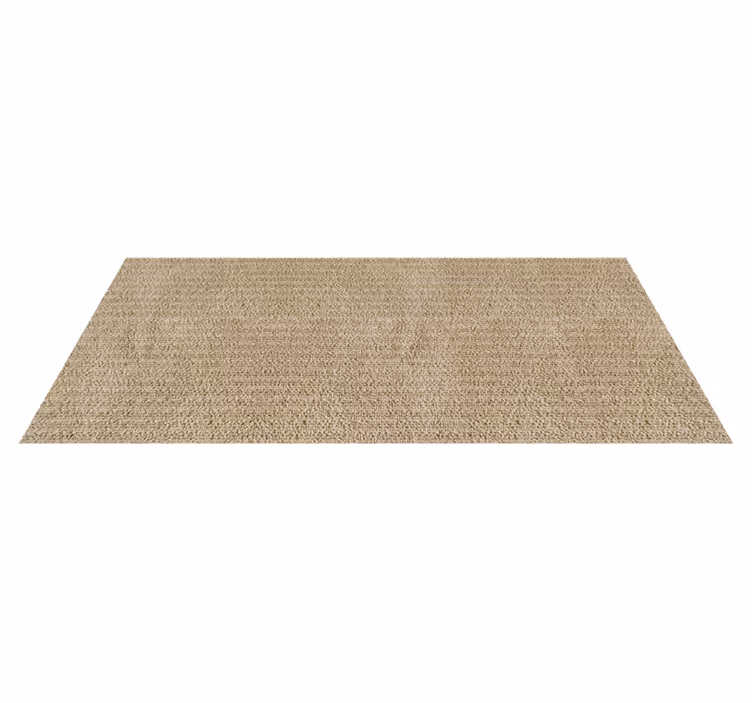 Beige monocolor tyg modern hall matta - Tenstickers