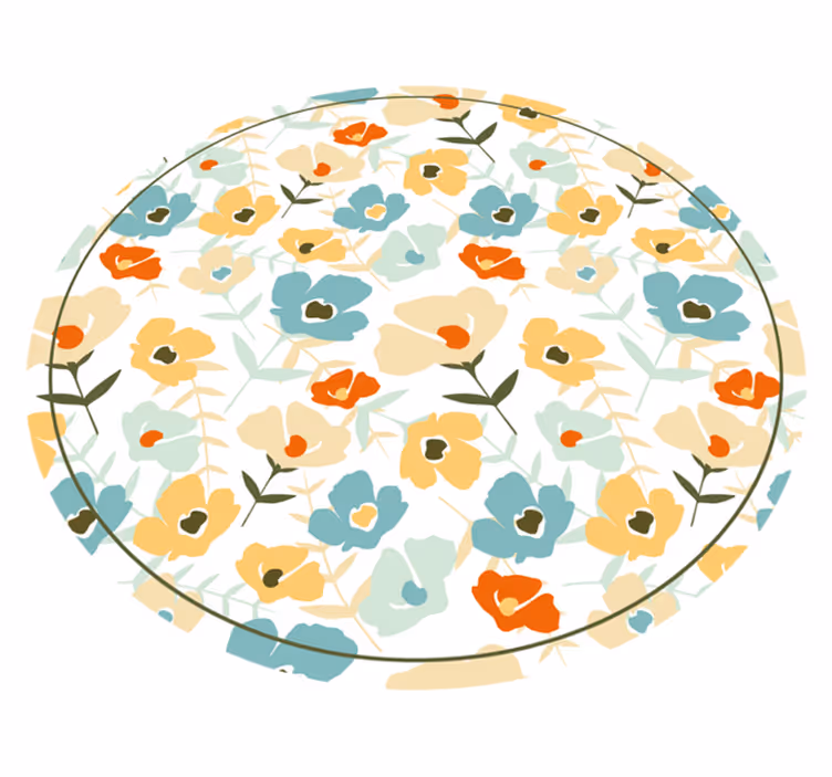 Akvarell blommor Vinylmatta natur - Tenstickers