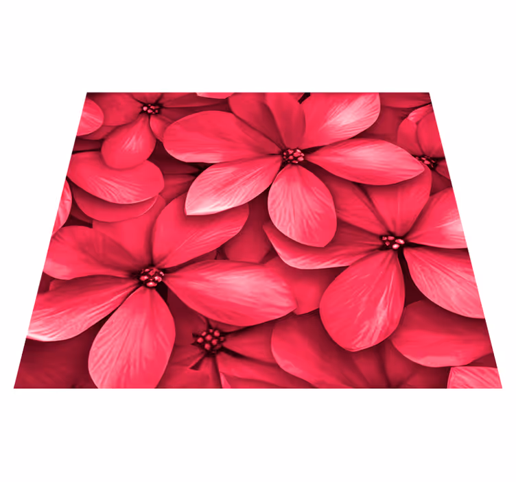 Viva Magenta vinylmatta med kronblad - Tenstickers