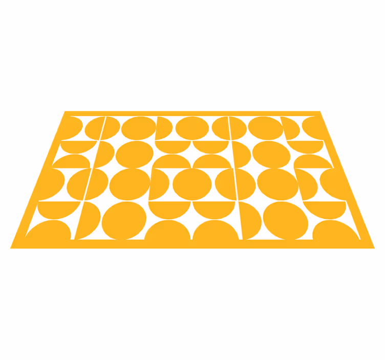Gula halva cirklar vinylmatta geometrisk - Tenstickers