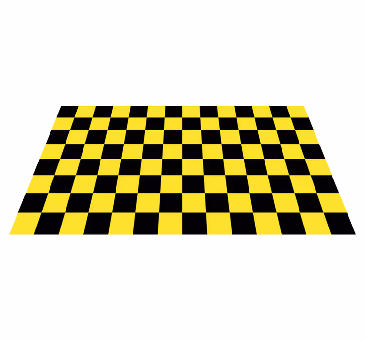 Gul och svart vinylmatta geometrisk - Tenstickers