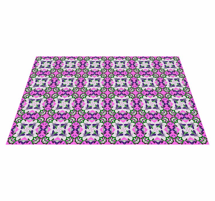 Rosa hydrauliska kakel Vinylmatta - Tenstickers