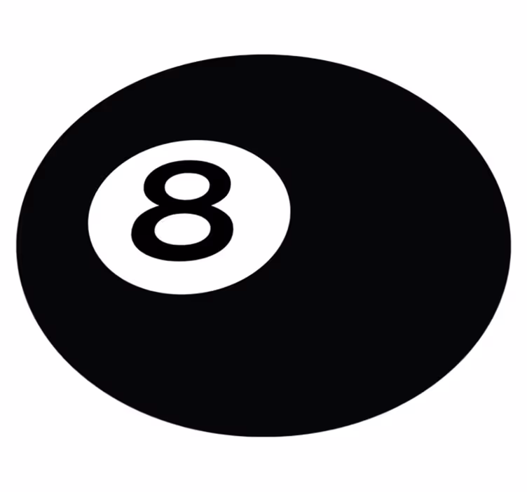 Biljardboll nummer 8 Vinylmatta Cirkulär - Tenstickers
