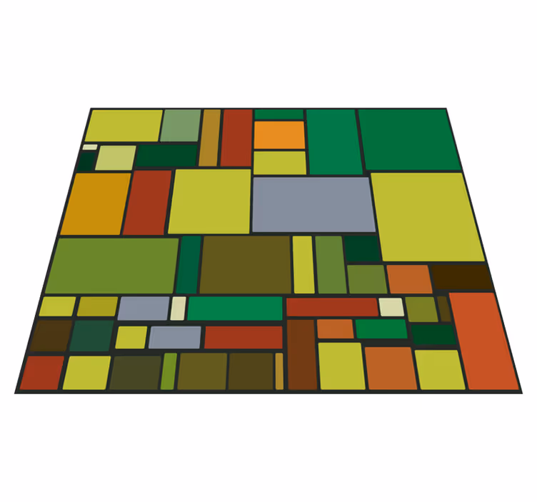 Flerfärgad retro mosaik Vinylmatta geometrisk - Tenstickers