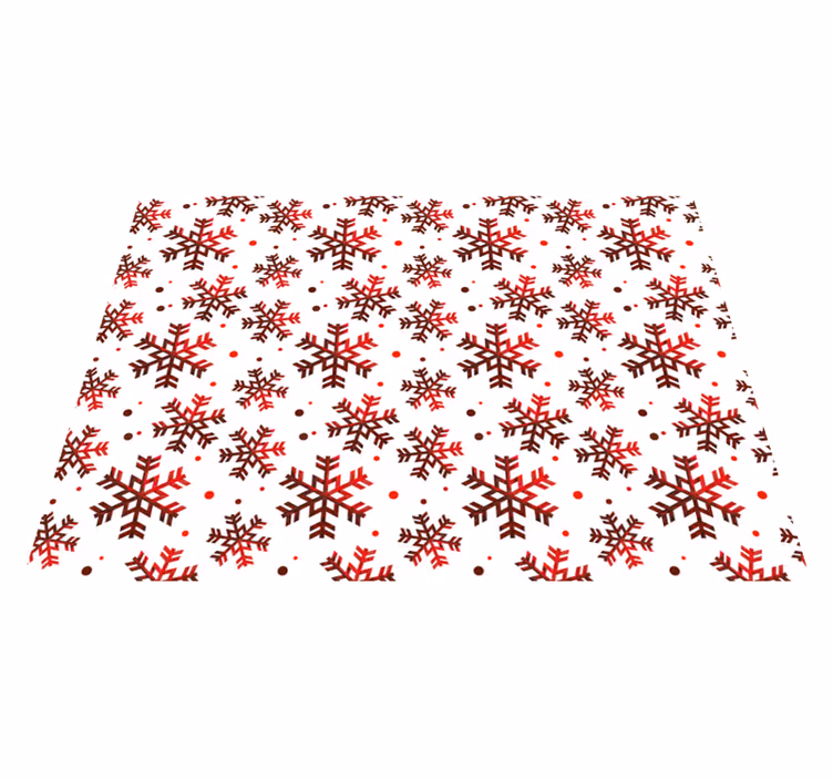 :Röda snöflingor Vinylmatta Jul - Tenstickers