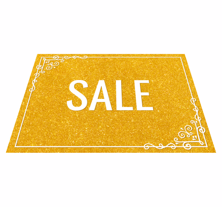 Rea gyllene glitter konsistens Vinylmatta Rektangel - Tenstickers