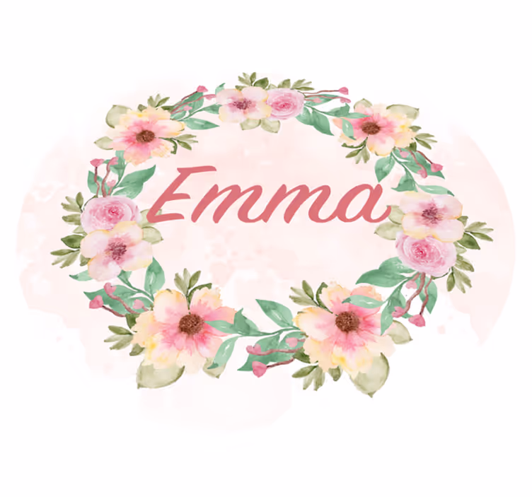 Krona av blommor vinylmatta namn - Tenstickers