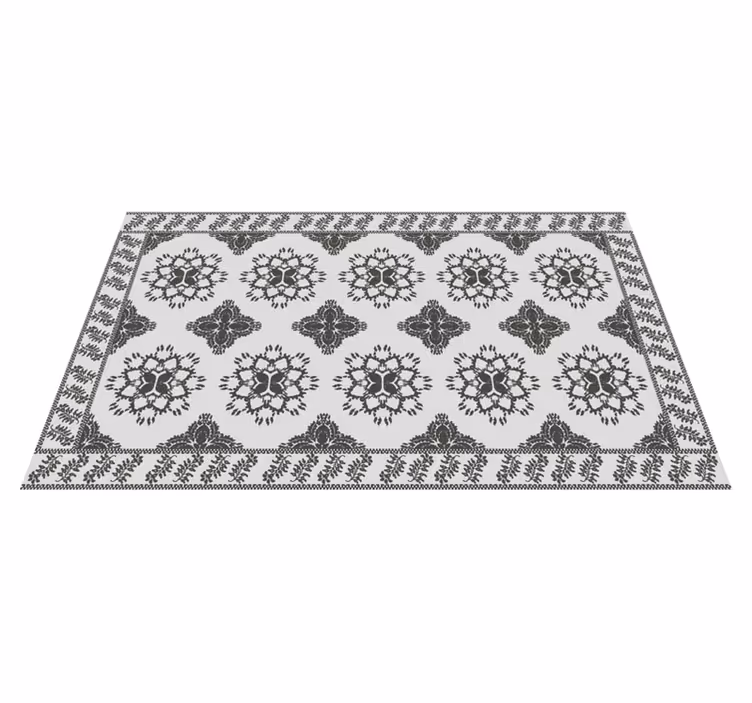 Blommig vintage design Vinylmatta Matsal - Tenstickers