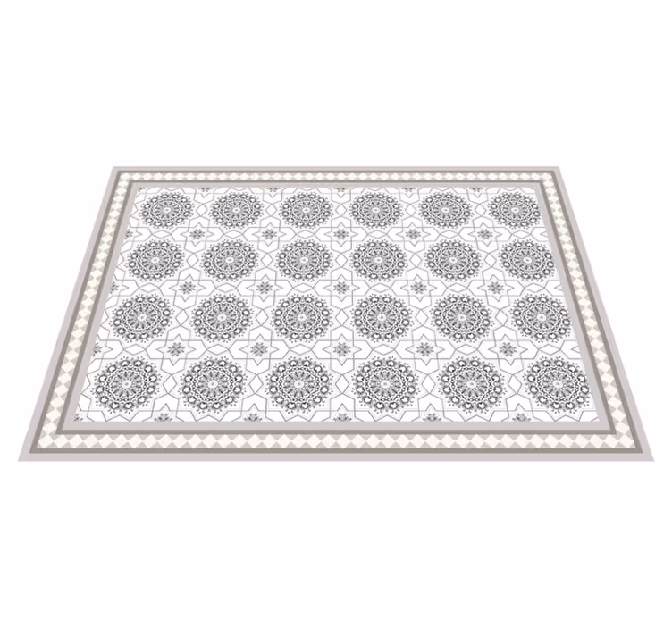 Marockansk ljusgrå design Vinylmatta Matsal - Tenstickers
