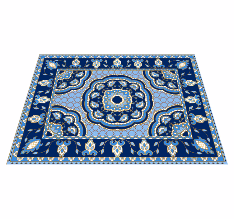 Orientalisk blå design Vinylmatta Matsal - Tenstickers