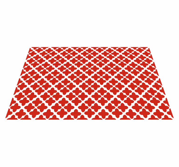 Vitt geometriskt mönster Vinylmatta Röd - Tenstickers