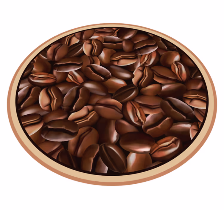 Kaffebönor cirkel Vinylmatta textur - Tenstickers